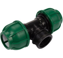 Трійник сполучний водяних пластикових труб 2x25мм- G3/4" FLO поліпропіленовий, для тиску 1 MPa[50]