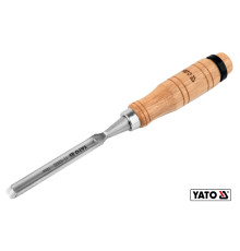 Стамеска напівкругла YATO : b= 12 мм, клинок- 125 мм, дерев'яна ручка- 112 мм [12/48]