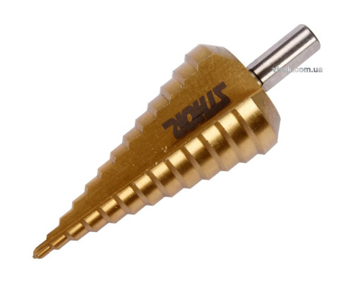 Свердло конічне ступінчасте титанове по металу STHOR : Ø= 4-39 мм HSS 4241, [10/40]