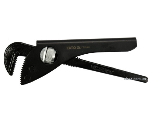 Ключ до труб тип "Німецький" YATO з розвод. губок- 60 мм, глиб.- 30 мм, L = 225 мм (9") [6/36]