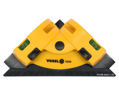 Рівень кутовий 90° з 2-ма лазерними лініями до 10 м VOREL для укладання плитки, 190х 135 мм [20]