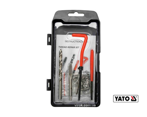 Набор для ремонта резьбы YATO: М6 x 1.0 мм, HSS 4241/4341, 30 шт [20/40]