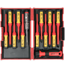 Набір викруток діелектричних ізольованих YATO: до 1000 V, 13 шт. в футлярі [6/12]