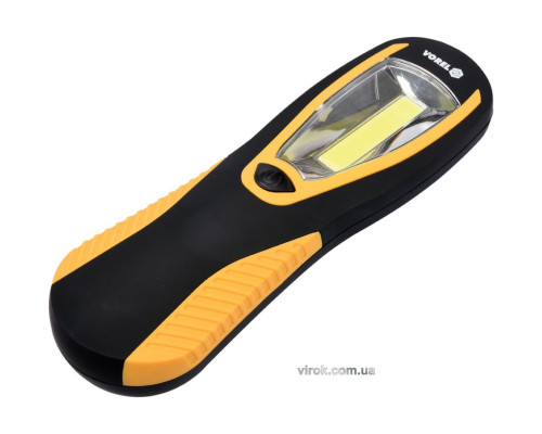 Ліхтар діодний, з підвісним гачком VOREL; живлення від 3х АА батарейок 1,5 В; 208х 62х 41 мм [12/48]