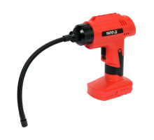 Компресор акумуляторний YATO: Li-Ion 120Вт,2 Агод, 1 MPa, 25 л/хв, кабель- 25см,зарядн. пристрій(DW)