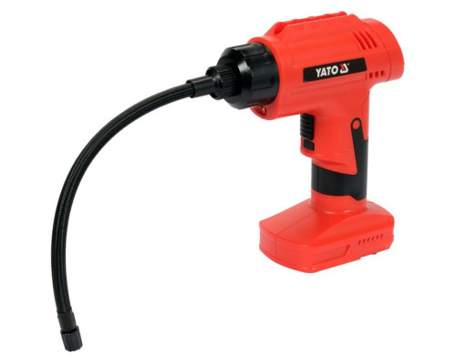 Компресор акумуляторний YATO: Li-Ion 120Вт,2 Агод, 1 MPa, 25 л/хв, кабель- 25см,зарядн. пристрій(DW)