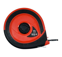 Рулетка вимірювальна скловолоконна YATO: L= 50 м, b= 15 мм, ручне змотування, закритий корпус [5/20]
