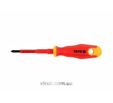 Викрутка хрестова діелектрична ізольована YATO : PZ1 х 80 мм. VDE до 1000V [12/120]