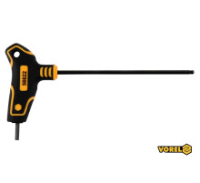 Ключ шестигранний з кульковим наконечником VOREL : тип "Т", HEX 3 x 100 x 72 мм, Cr-V 6150 [24/240]