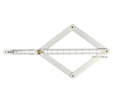 Кутомір алюмінієвий на шарнірах YATO: зовн./внутр. діапазони 10-170°/5-85°, довжина шкали- 380мм[10]