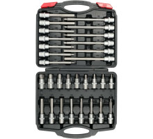 Набор торцевых головок с 6-гранными насадками YATO до квадрата 1/2", М5-М19, l=55-200мм, 30 элем [3]