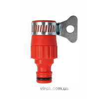 Адаптер садовый наружный YATO : Ø= 1/2", с хомутом / ABS [24/240]