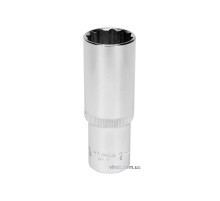 Головка торцевая 12-гранная YATO: удлиненная, квадрат 1/2", М=21 мм, L=77 мм [12/60/120]