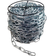 Ланцюг з короткою ланкою оцинкований ТМ "VIROK" DIN 5685A; Ø= 6 мм, 25 кг, l= 40 м ± 1,0% (TR)