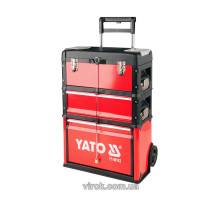 Чемодан-тележка для инструментов YATO 3-секции, на 2-х колесах с выдвижной ручкой [1]
