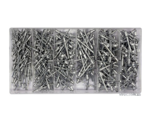 Ніти алюмінієві YATO Ø= 2,4; 3,2; 4,0; 4,8 мм, l= 6.4 мм, компл 400 шт. [5/20/720]