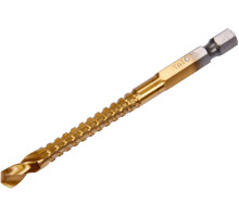 Сверло фрезеровочное по металлу YATO: HSS-TIN, Ø= 6.5 мм, l= 89 мм, HEX - 1/4" [100/400]