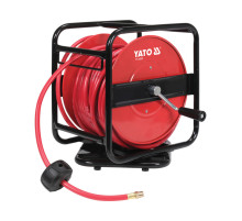 Шланг пневматический ПВХ на катушке YATO с быстросоедин. наконец-ми 1/4", Ø=8мм, давление-20Bar, l=30м [1]