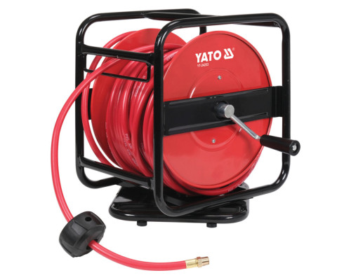Шланг пневматичний ПВХ на котушці YATO з швидкоз'єдн. наконеч-ми 1/4", Ø=8мм, тиск- 20Bar, l=30м [1]