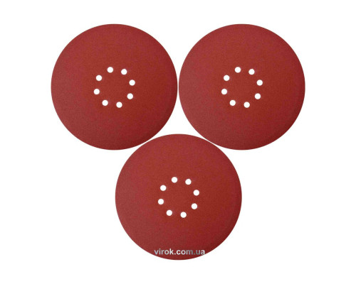 Круг шлифовальный с наждачн. бумаги с липучкой YATO: Ø= 225мм, Р100, YT-82340 и YT-82350, 3шт[60]