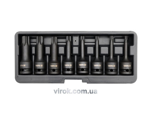 Набір насадок викруткових ударних YATO : TORX T30-T80. квадрат 1/2". 8 Од. [15]