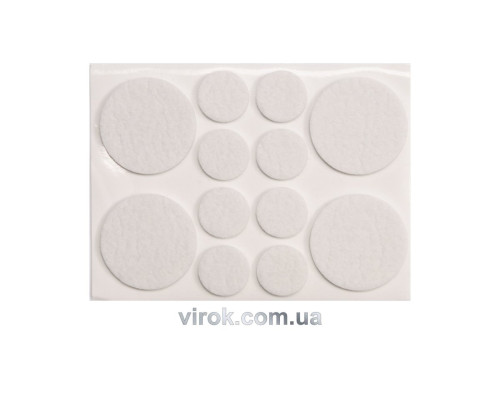 Протектор самоклеючий повстяний VOREL, Ø=20,38мм, набір 12шт. [60/720]