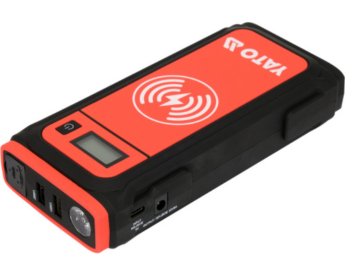 Пусковая-зарядная батарея Li-Ion YATO емкость 16 Агод, 400/800 А, питание через USB: выходной 9 В, 2А