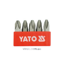 Викруткові вставки до ударних викруток YATO: хрестовий шліц: PH3 х 36 мм, HEX Ø= 5/16". 5 шт [10/10]