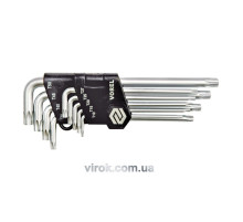Ключі ТОRХ  L-подібні VOREL : Т10-Т50, Cr-V, 9 шт. [20/40]