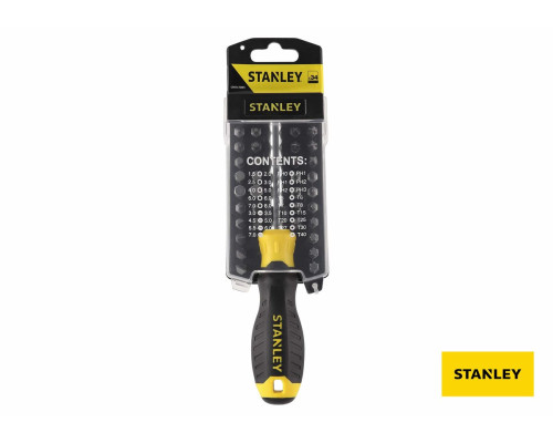 Викрутка тримач насадок HEX 1/4" STANLEY з насадками : компл. 34 шт.
