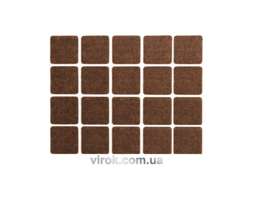 Протектор самоклеючий повстяний VOREL, 20х20мм, набір 20шт. [60/720]