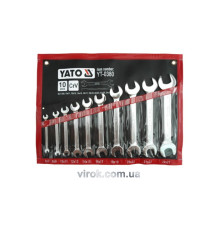 Ключі ріжкові YATO : CrV, М= 6х7-24х27 мм, Набір 10 шт. [6]