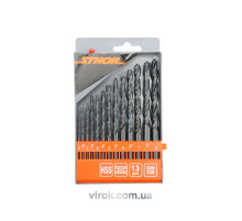 Набір свердл по металу STHOR HSS, Ø= 2,0 - 8,0 мм, 13шт. [25/50]