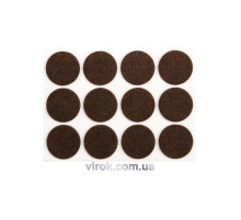 Протектор самоклеящийся войлочный VOREL, Ø=28мм/12шт. (коричневые) [60/720]