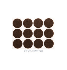 Протектор самоклеючий повстяний VOREL, Ø=28мм/12шт. (коричневі) [60/720]