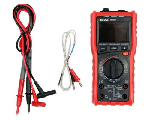 Мультиметр TRUE RMS Z електричних параметрів YATO з LCD-цифровим діапазоном 9999(DW)