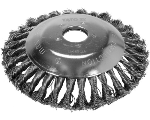 Щітка - крацовка дискова з плетеного дроту YATO Ø= 150/ 25,4 мм до газоно-коси [30]