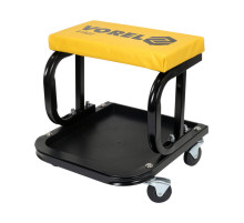 Табурет на 4 колесах VOREL з полкою для інструментів, навантаж.- 115 кг, сідло- 355x 195x 40 мм [5]