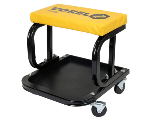 Табурет на 4 колесах VOREL з полкою для інструментів, навантаж.- 115 кг, сідло- 355x 195x 40 мм [5]