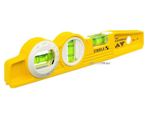 Рівень литий магнітний STABILA Type 81SVREМ : L= 25 см torpedo 3 капсули,1 обертова W360°+ чохол