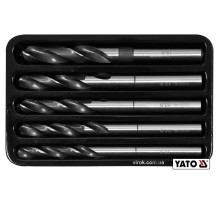 Набор сверл по металлу YATO: HSS 4241, Ø10-15мм, L=75/150мм, к нержав. и конструкции. стали, 5 шт[10]