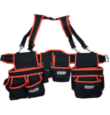 Пояс з 2 накладними сумками з кишенями для інструменту YATO, на лямках; l= 1280 мм [10]