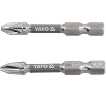 Отверточная насадка YATO PH2 х 50 мм. HEX 1/4", покрытая никелем, 2шт.[10]