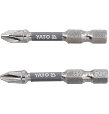 Насадка викруткова YATO PH2 х 50 мм. HEX 1/4", покрита нікелем, 2шт.[10]