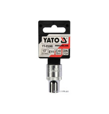 Головка торцева YATO : TORX E11, квадрат 1/2", CrV, DIN 2124 [Блістер] [6/180]