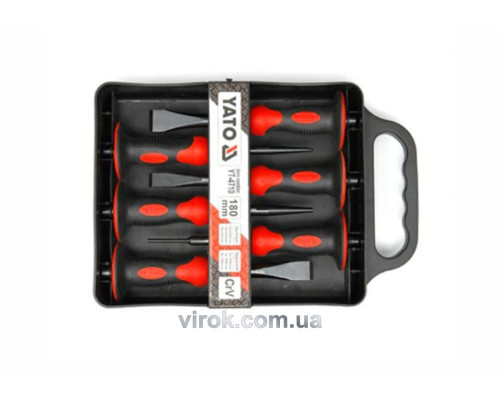 Зубило та пробійник з протектором YATO, Набір 6пр. l=180мм [4/16]