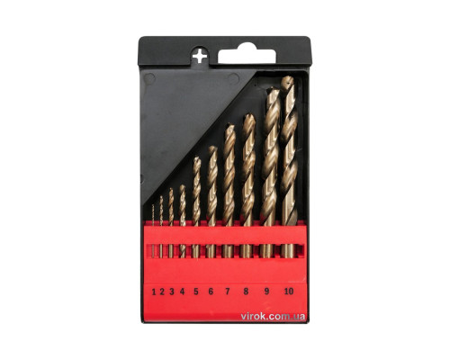 Свердла по металу кобальтові YATO : Co-HSS, Ø= 1-10 мм (Набір/ 10 Шт.) [20/40]