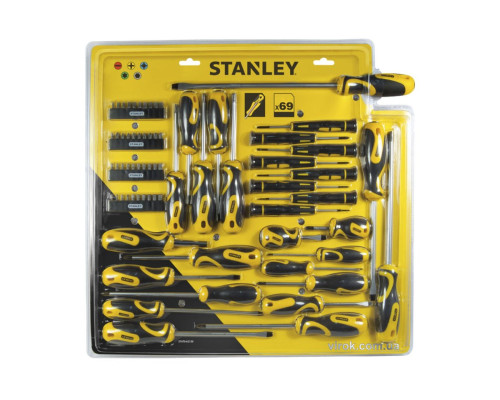 (DW) Набір викруток і насадок STANLEY : Cr-V, 69 елем.