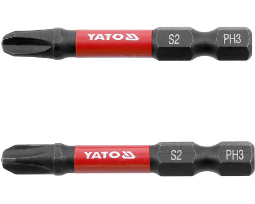 Насадка викруткова ударна YATO PH3 х 50 мм. HEX 1/4", 2 шт.[10]