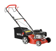 Газонокосилка бензиновая YATO с приводом: 1,9кВт, ширина резки: Ø= 41см, травосборник- 40л